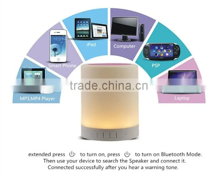 3 Swifts 7 Colors Lamp Portable Mini Bluetooth Speakers with LED Lgiht