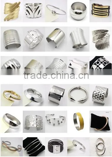 Fashion hollow women alloy spring opened cuff bangles for small wrists indian hand bangles