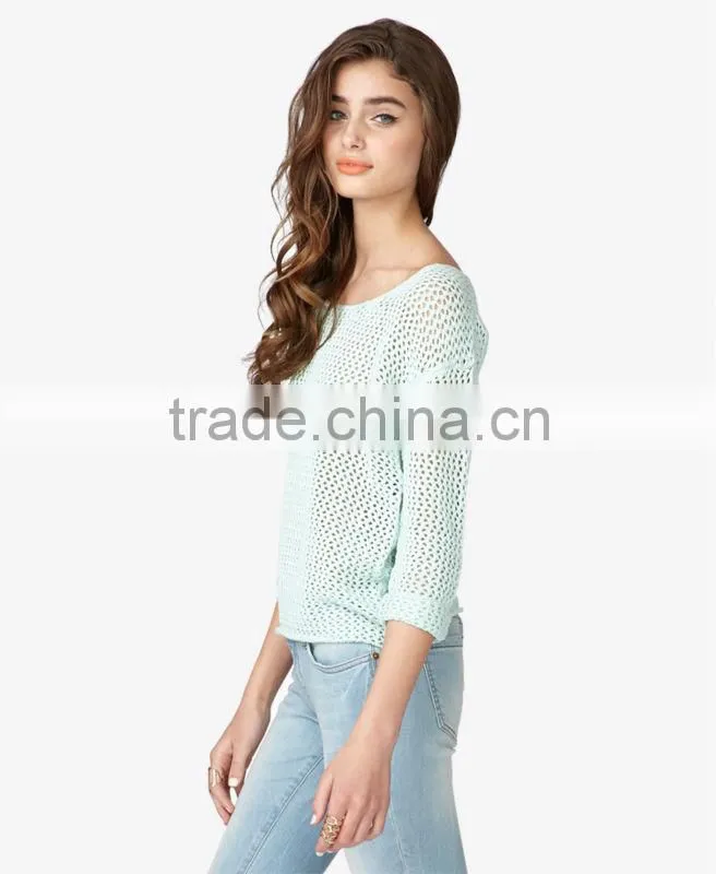 Factory Price Fashionable Open Knit Sweaters For Women
