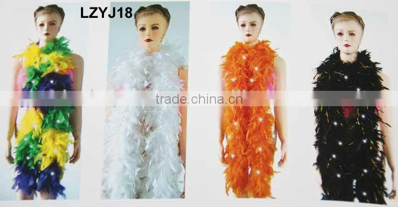 Fluffy turkey feather chandelle boa LZYJ02