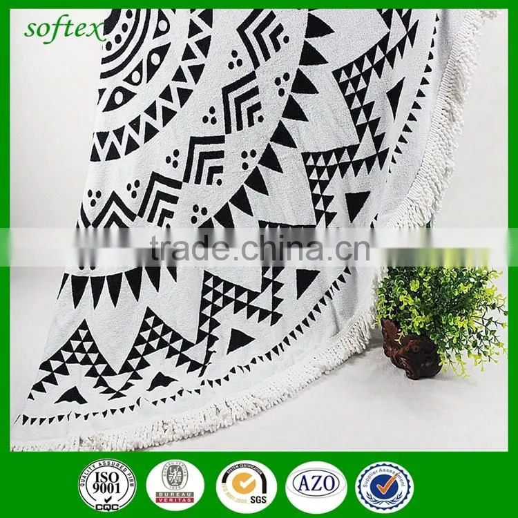 direct buy china hot selling 100 cotton round beach towel