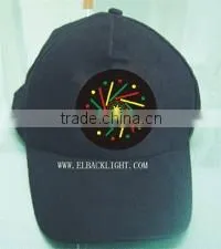 Custom el flashing capsel lighting caps 100% cotton cap