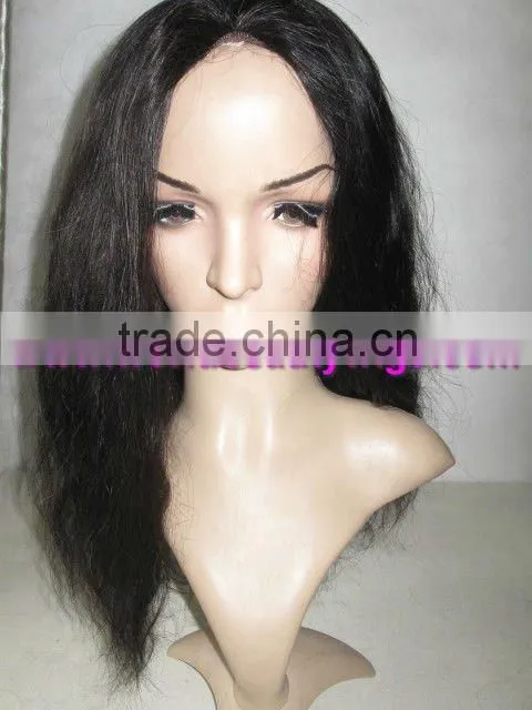 real human remy hair 3/4 half lace wig