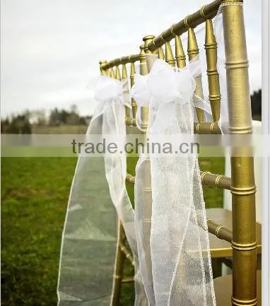 Affordable Organza Chair Sashes With Sewing Edge For Decoration