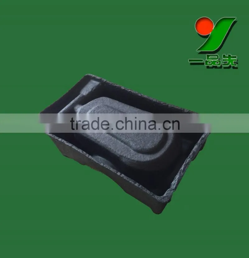 Black color Recycled Paper Pulp tray, Molded paper pulp tray for Portable Mouse