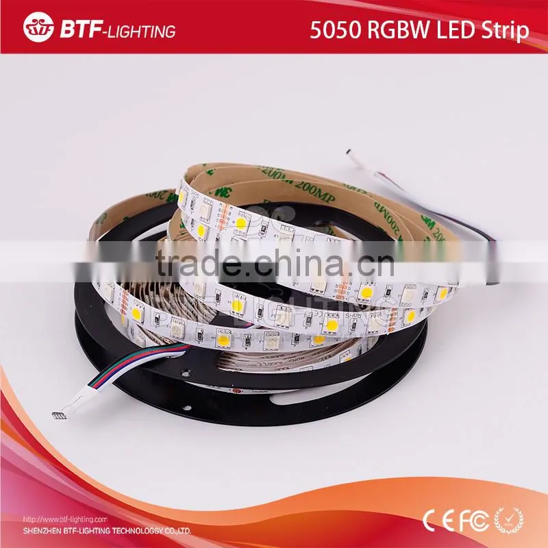 5m 60leds/m 5050 rgbw led strip RGB+Warm White strip Non-waterproof IP30 White PCB DC12V SMD 5050 Mixed color