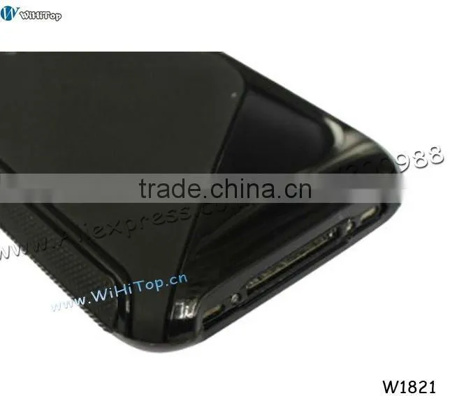 White Color.S line Shape TPU Skin Back Cover for iPhone 3G/3Gs