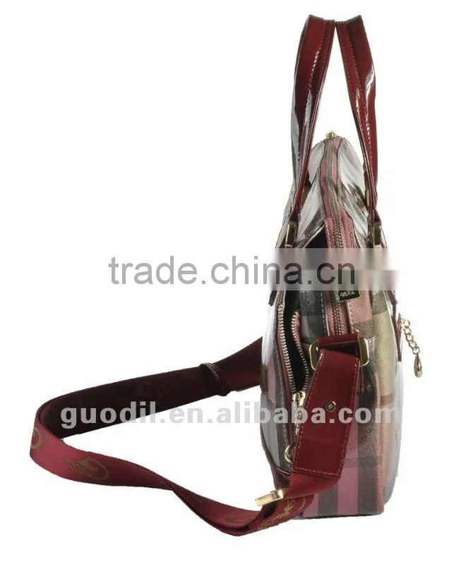 New Design! Lady Fashion Plaid PU Handbag 2012! Hot style!