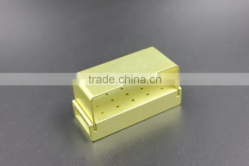 Hot Sale 15 holes Aluminium Dental Bur Holder(golden)