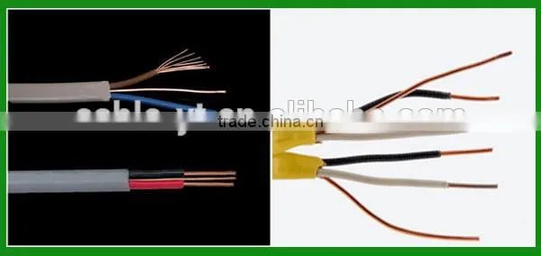 CU PVC Insulated PVC Jacket Twin Core with Earth Flat Cable BVVB