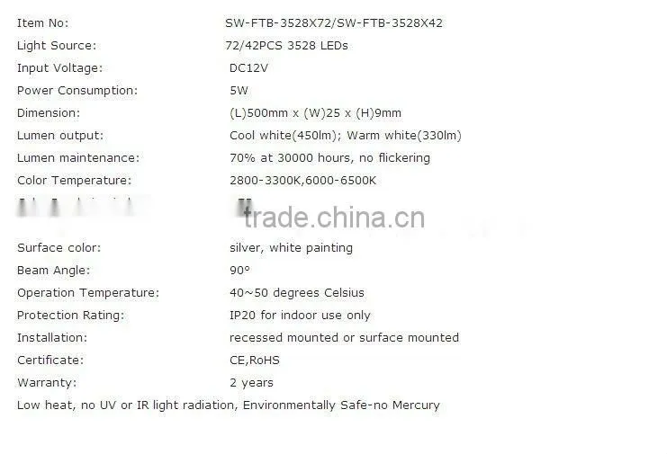 Led bar table light 3528 72leds