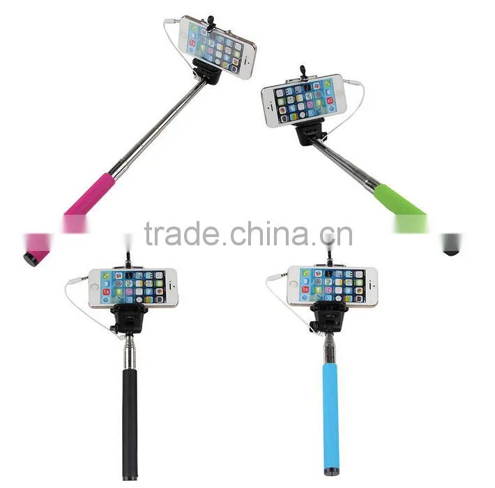 Selfie stick for smart phone cable take pole selfie stick selfie stick with foldable