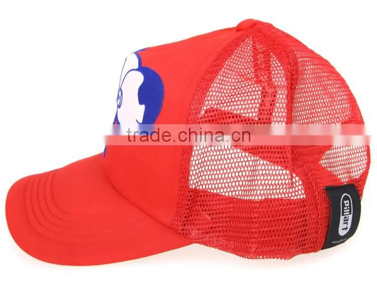 red 5 panel custom foam image printing trucker hats