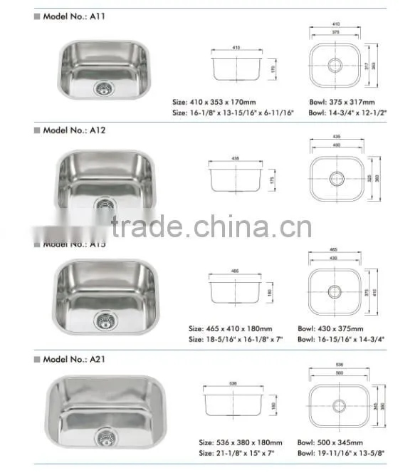 HOT SALE stainless steel undermount kitchen sink