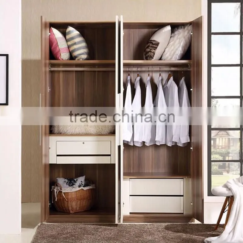 Modern Bedroom 2 Doors Wooden Modular Wardrobe