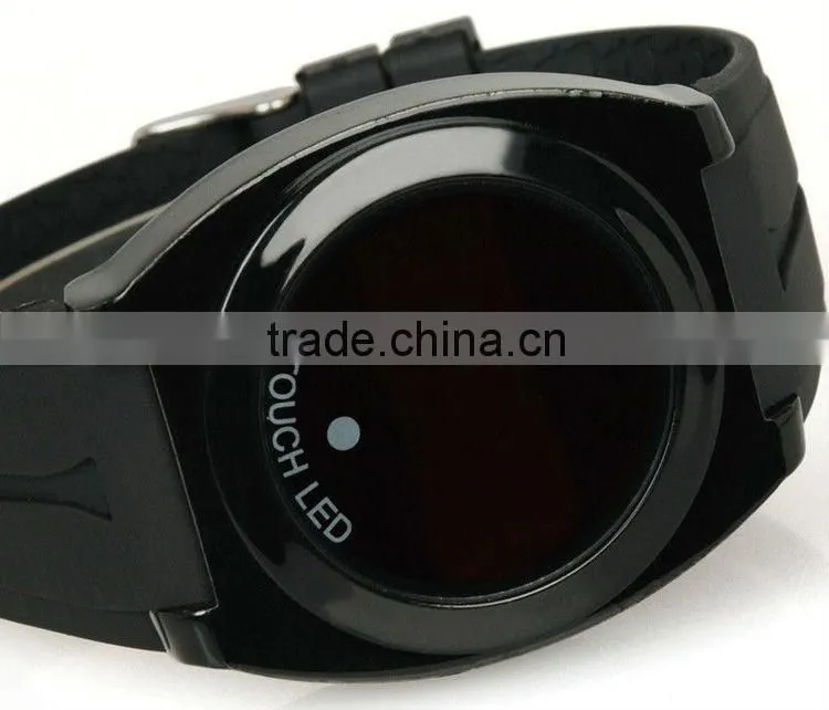 All Black Handsome Smart high quality Touch Screen hand watch LED Digital Date Rubber strap
