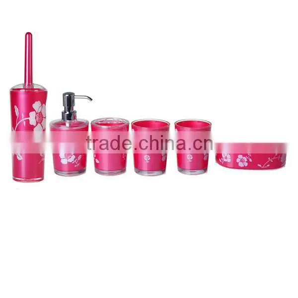 Lovely flower style printed Plastic Toilet Brush Set &Plastic makeupToilet Brush Set