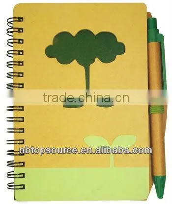 New Design! Recycled Notebook with Pen