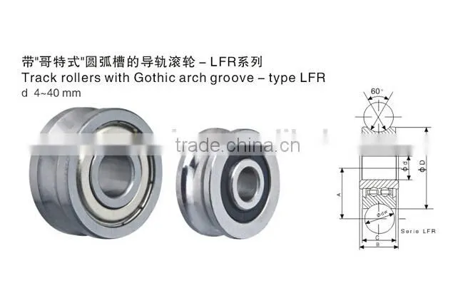 China bearing supplier bearing LFR50/5NPP U grooveTrack roller bearings with size 5*17*8mm