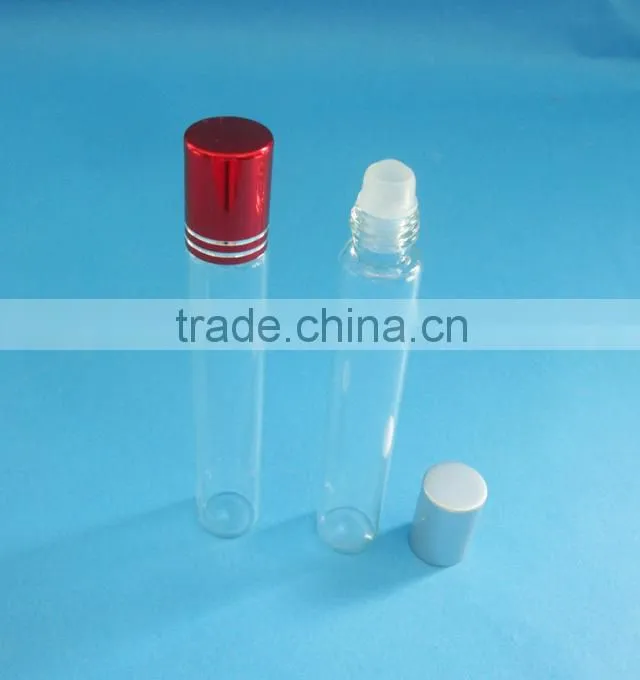 10ml glass roll-on bottle, glass tube-type bottle, glass roll-on bottle with aluminum cap