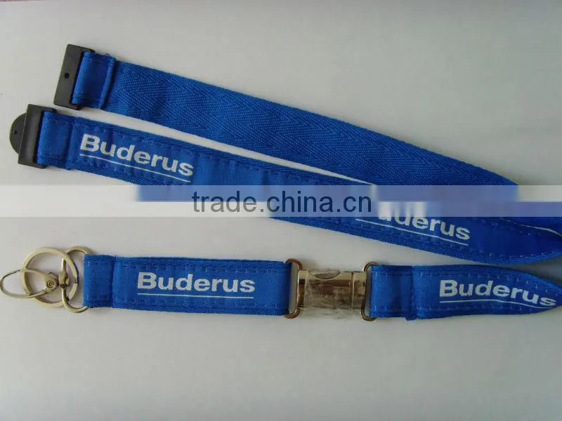 lanyard strap with custom woven design low MOQ