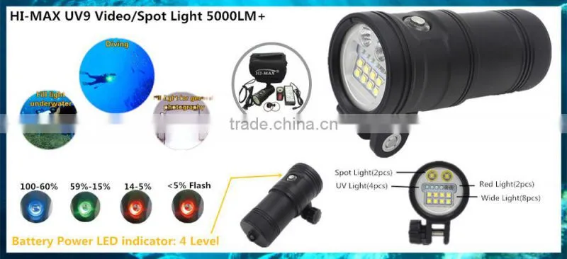 Best 5000 lumen 110 degree wide angle photographic underwater uv lamp