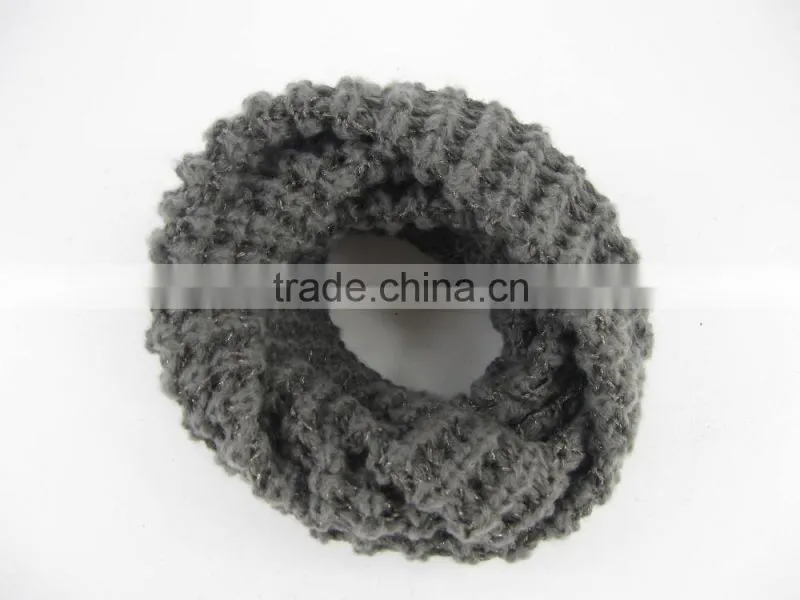 Stock Item cheap circle scarf gray loop scarf knitted round neck scarf