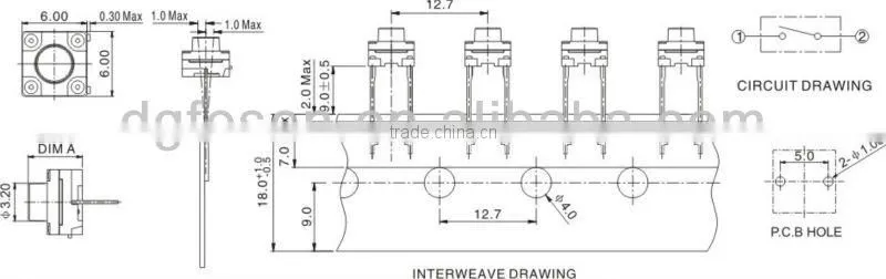6*6 waterproof tact switch TS-3006