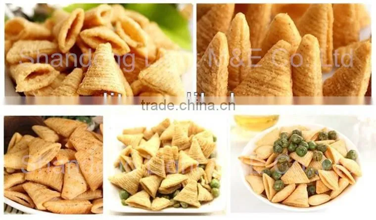 Automatic Extruded Snack Food Fried Wheat Flour Bugle Machinery