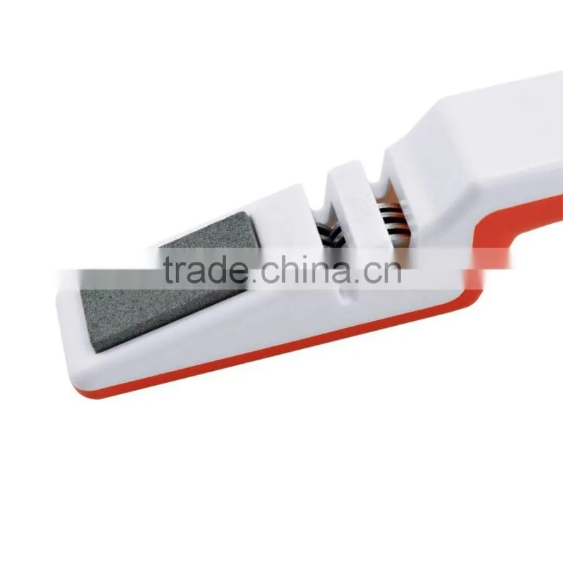 White And Red Color PS Material Kitchen&Outdoor Knife Sharpener For Knives in All Sizes