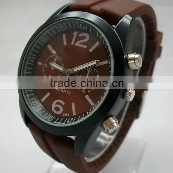 Multicolor silicon wristband japan quartz waterproof sport chrono watch men chronograph