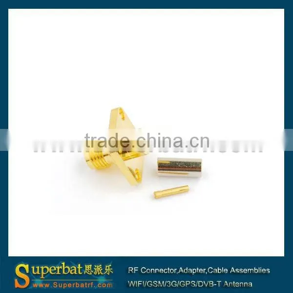SMA female panel mount wire to wire connector for RG316 cable