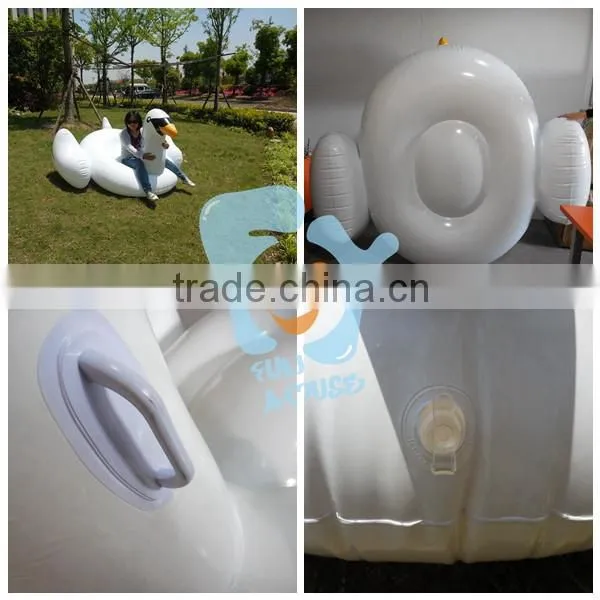 Hot selling cool and fashion pool float inflatable swan in stock