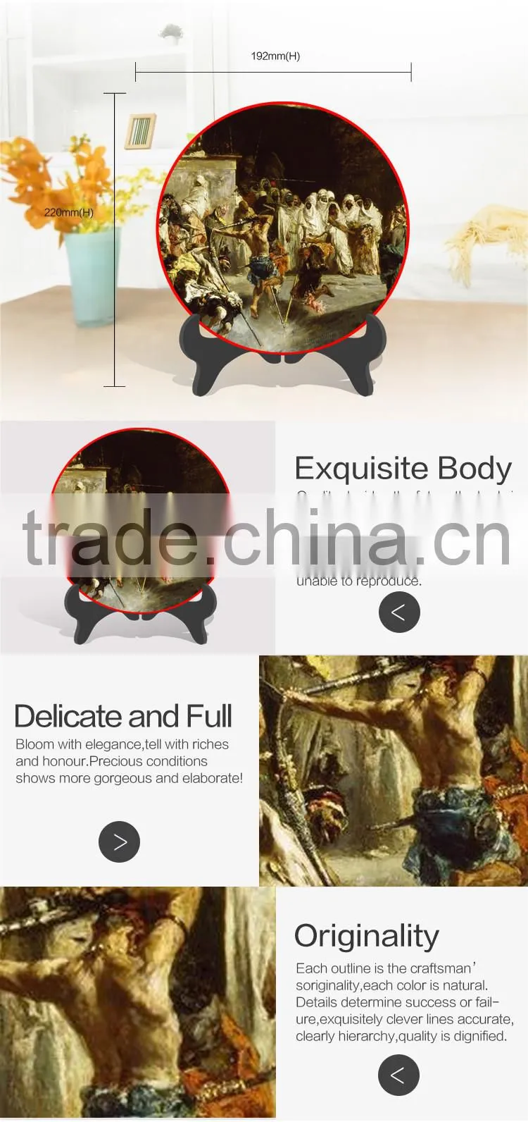 Wholesale beautiful classic Europe decorative plate religious goods