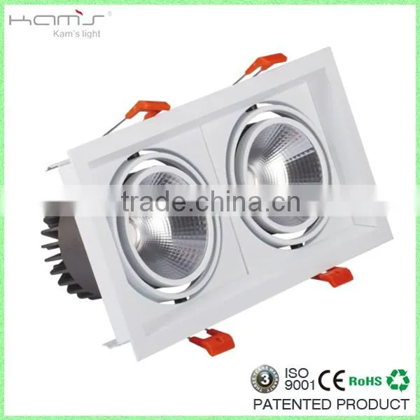 3*10w trimless recessed cob led grille light PMMA Lens adjustable spot light warm white 3000k