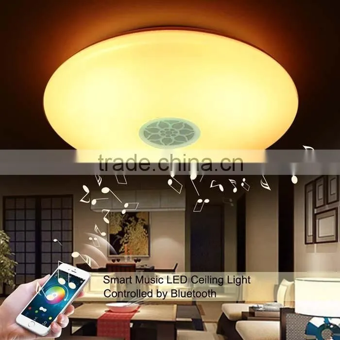 Dimmable 42W LED Ceiling Light with Built-in Bluetooth Speaker Brightness Music Lamp 1760LM AC220V APP Control