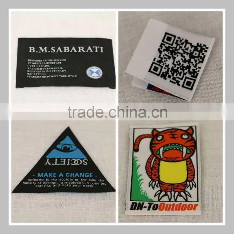 Custom Garment Woven Neck Labels With Brand Name Logo For Clothing