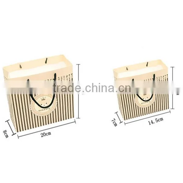 Fresh Flower And Stripe Small Paper Bag Shopping Bag