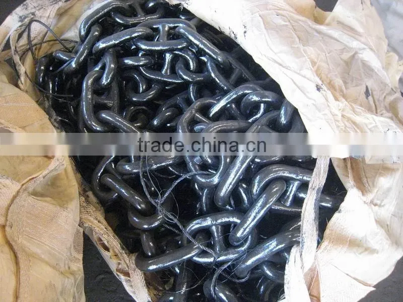 black marine stud chain mooring anchor chain