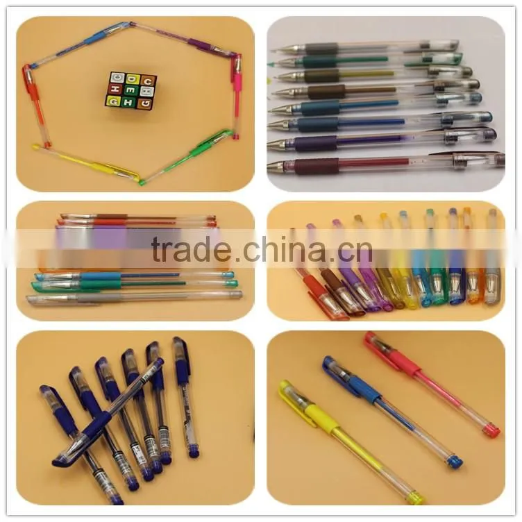 smooth writing glitter metallic neon with grip gel pen set color pen