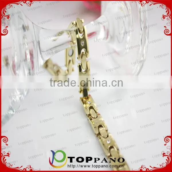 Most popular men's germanium bracelet gold plating tungsten magnetic bracelet for sport