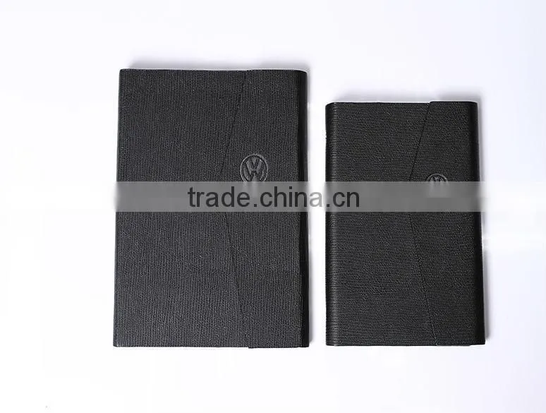 Classical black and brown hot sale pu leather car branded notepad for promotional gift