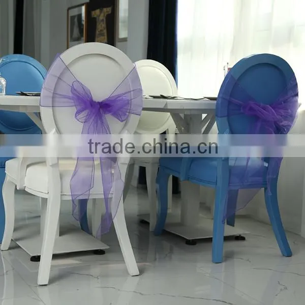 2016 hot sell colorfull wedding organza chair sashes