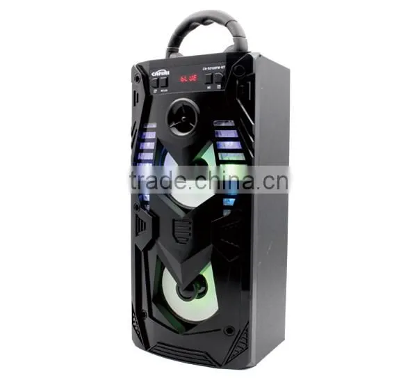Dual 4 inch speakers built-in wooden bluetooth speaker with LED flashlamp, 2016 hot sale bluetooth wooden speaker