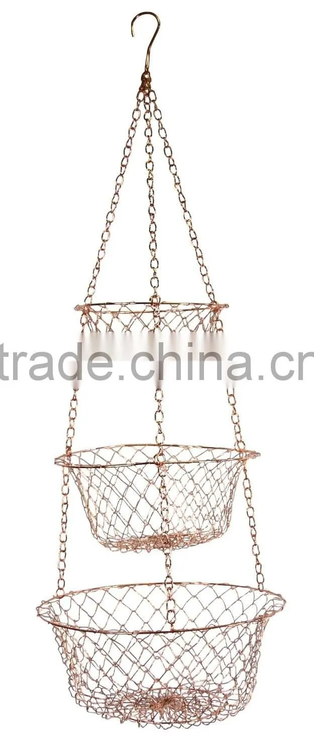 3-Tier Round Iron Hanging Basket