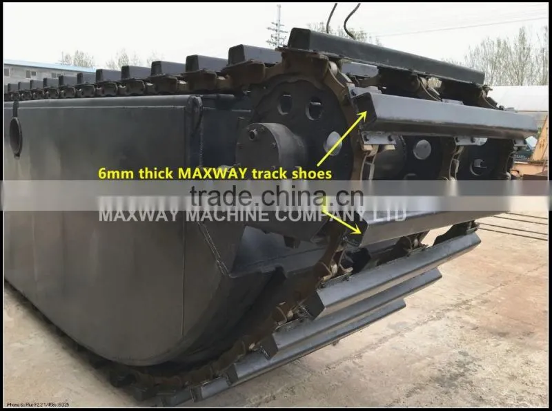 High Quality Durable Swamp Buggy Excavator Steel Chains and Track Shoes , Floating Excavator Chains , MAXWAY Machine Company