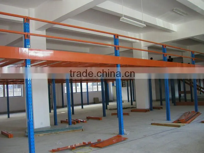 Warehouse storage mezzanine floor platform