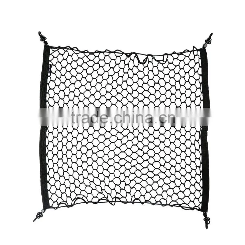 70 * 70cm Car Trunk Interior Mesh Net Storage Bag Luggage Holder 4 Hooks