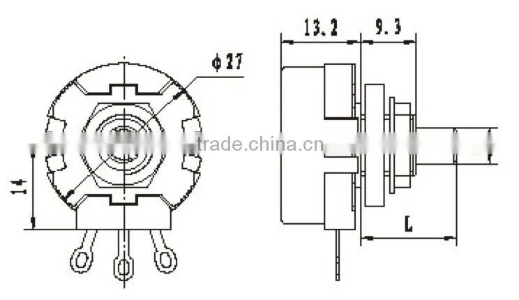 RV28GP1 plastic knob potentiometer