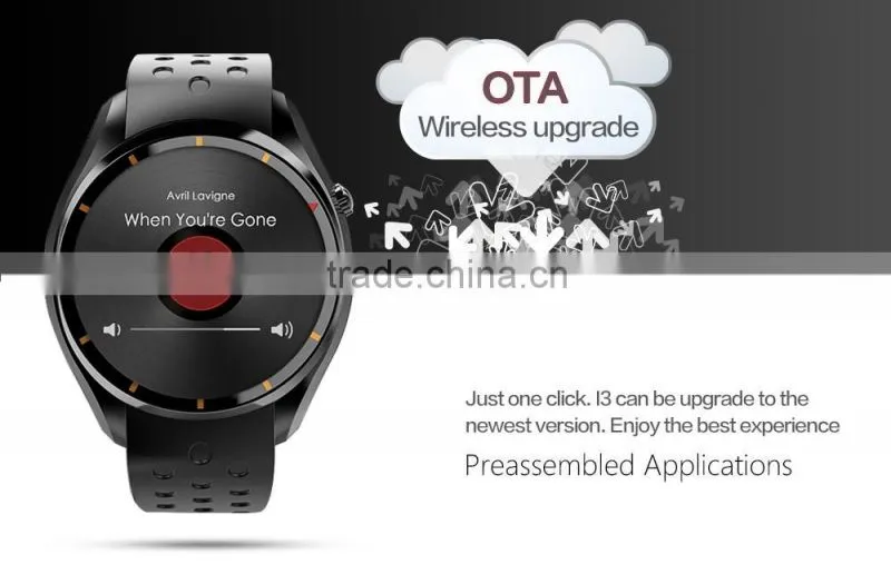 Smart Watch I3 Android 5.1 MTK6580 Google s Heamaprt rate monitor Pedometer G-sensor Wifi GPS for smart phones
